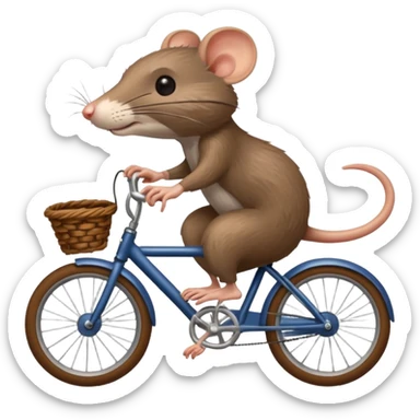 rat on bike sticker
