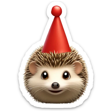 A hedgehog with santahat sticker