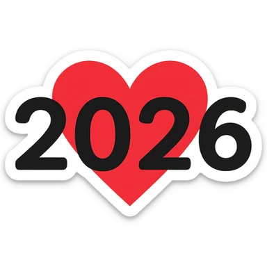 new year 2026, heart,remove background sticker