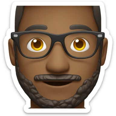 Podcast presenter with eyeglass sticker