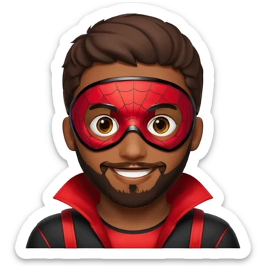 Miles Morales with beard, eye mask, low fade sticker