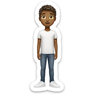 Full length white teenager sticker