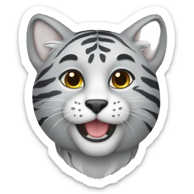grey tiger cat  sticker