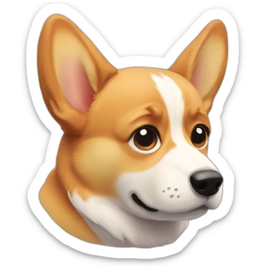 sad corgi sticker