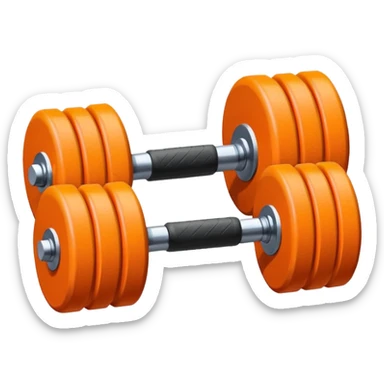 orange dumbell sticker