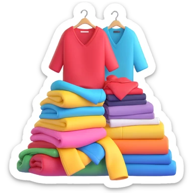 pile of fashionable clothes sticker