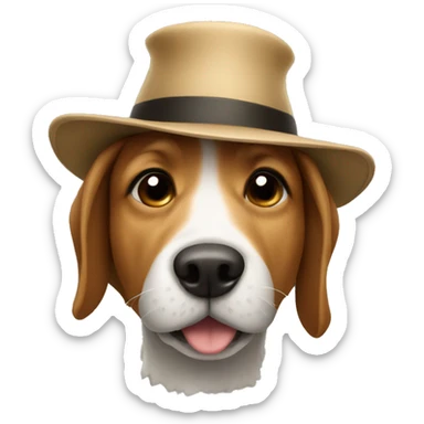 Dog with a hat sticker