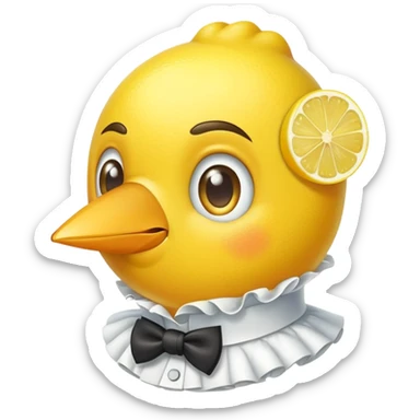 lemon with monocle and ruffled collar sticker