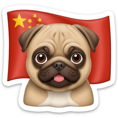 Flag of pug sticker