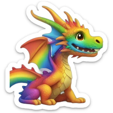 Cute dragon rainbow sticker
