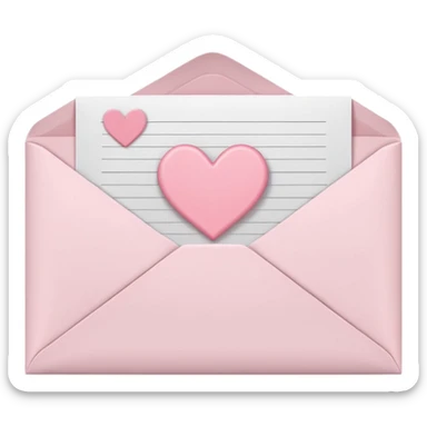 light pink love letter sticker