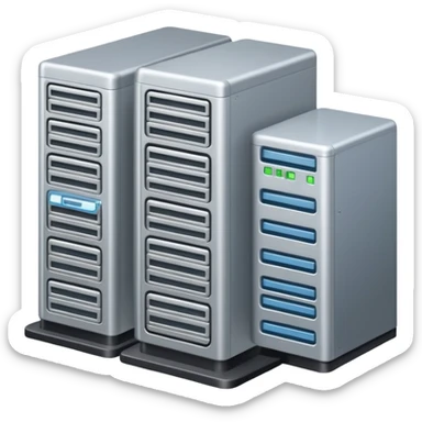 web hosting enterprise plan, grand serveur avec building d'entreprise sticker