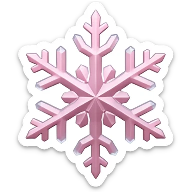 pale pink snow flake 3d bold ice translucent texture sticker