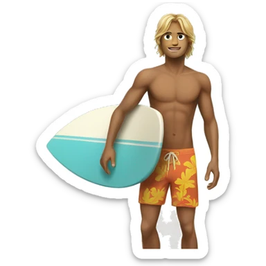 Hot surfer boy sticker