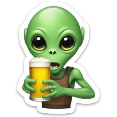 alien hold beer sticker
