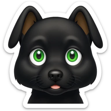  black dog green eye sticker