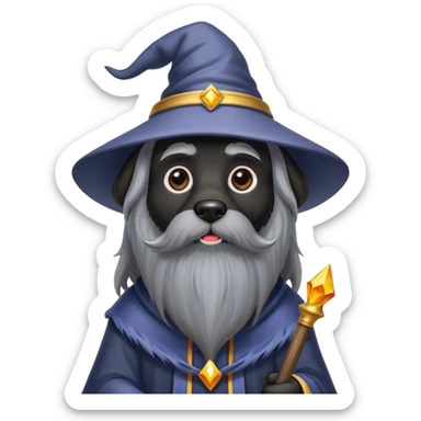 black dog Wizard sticker
