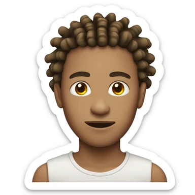 light skin man with short dreads sticker