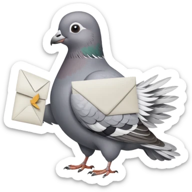 Pigeon with a letter  sticker