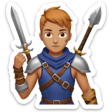 An emoji representing the "ironman challenge" for an Albion Online mmorpg character who crafts everything themselves the hard way, and does not buy or sell items in-game. Think of ironman marathons as a guiding principle. Less of the "iron", more of the marathons and hard work / effort. sticker
