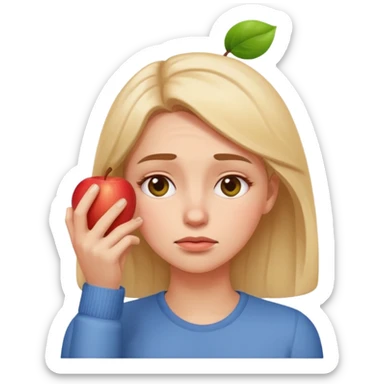 woman looking dizzy with hand on forehead, cartoonish, apple style emoji sticker