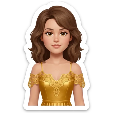 woman and golden sticker