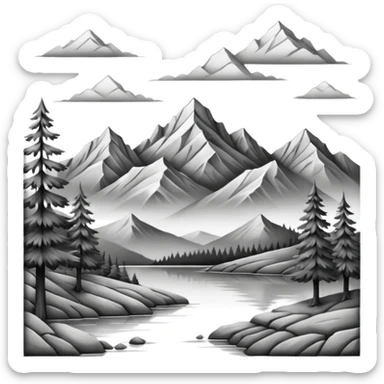 Canvas with pencil sketch sticker