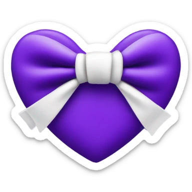 purple Heart with white bow tie sticker