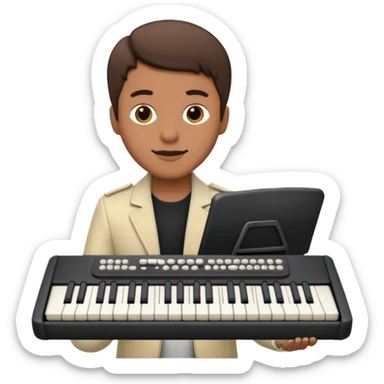 keyboardist with keyboard sticker
