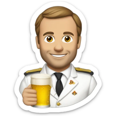 Macron avecs de la beer sticker