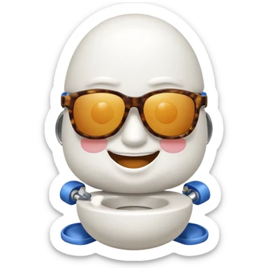 skibidi toilet character with sunglasses sticker