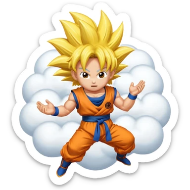 Emoji de la nube voladora de Goku, solo quiero la nube, amarilla sticker