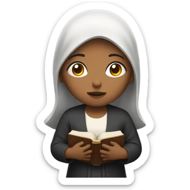 black haired mom praying with a bible  sticker