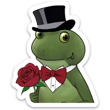 Vintage dark red rose sticker