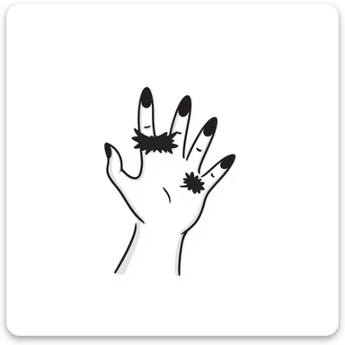 black painted nails sticker