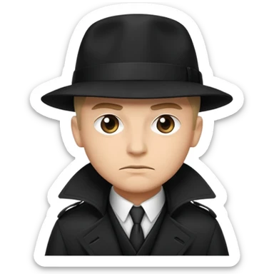 Gangster wearing trench coat sticker