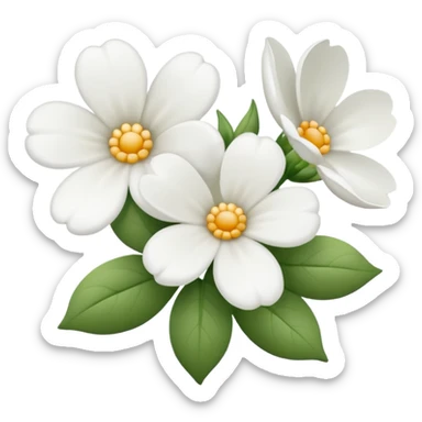 White flowers  sticker