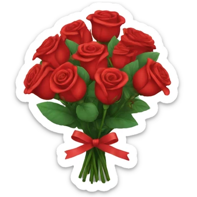 Red roses bouquet sticker