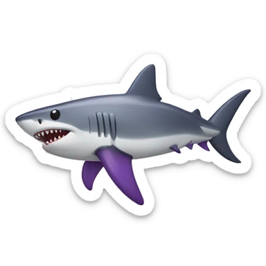 Shark with eggplant attached to groin sticker