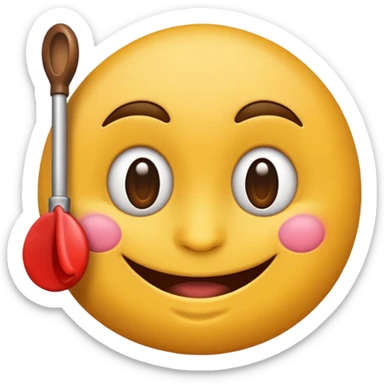 Emoji coqueto con una leve sonrisa y un dedo en la boca sticker