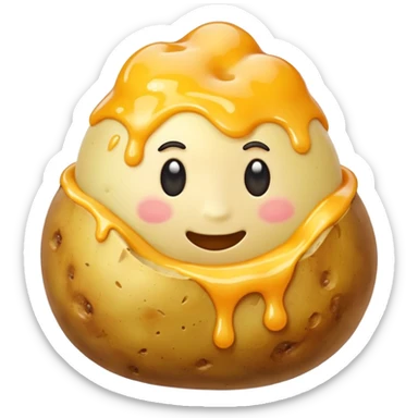 Potato with cheese sticker