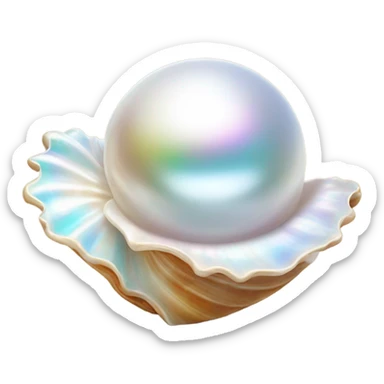 pearl in a shell sticker