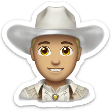 the lone ranger white cowboy hat short hair sticker