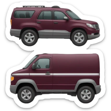 vehiculo lujoso color vinotinto y gris plomo sticker