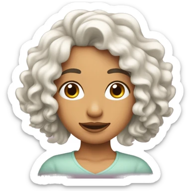 Hada de pelo rizado con un tulipán sticker