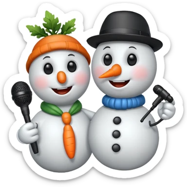 snowmen with microphone sticker