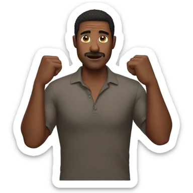 man who's say i don't know with his arms sticker