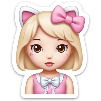 Hello Kitty as a kawaii girl sticker