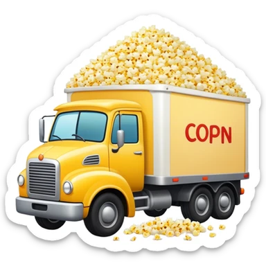 A truck loaded with popcorn sticker