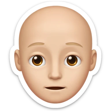 Human emoji with *NO* eyebrows staring into your soul  sticker